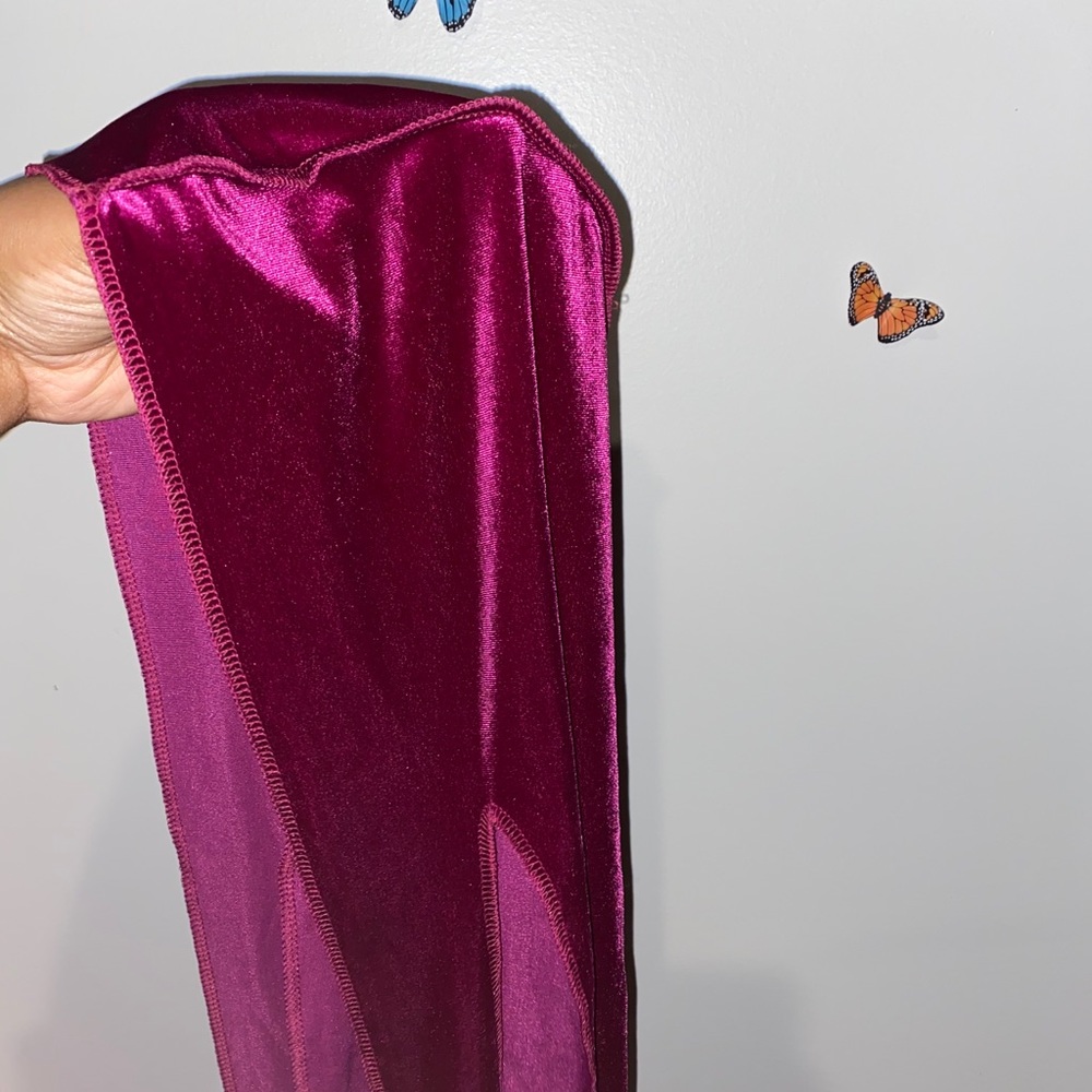 Burgundy velvet Durag